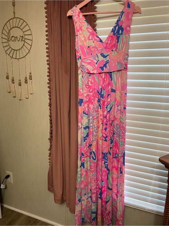 Lilly Pulitzer Dresses & Skirts - LILLY PULITZER Sloane Playa Hermosa Maxi Pink Dress Colorful size medium